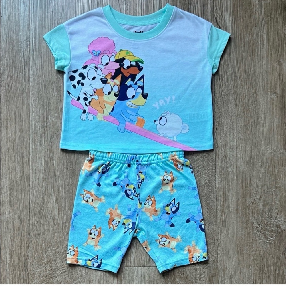 Bluey Blue & Pink Friends Shorts Pajamas